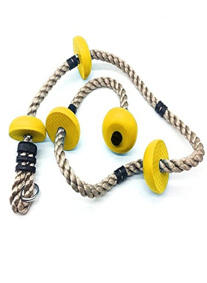 Toy Park Plastic Knot Rope/Kids Climbing Rope with 5 Plastic Knots Ideal for Tree Houses and Climbing Frames (Yellow) - Image 1